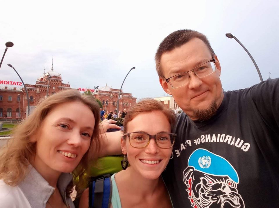 Julia, me and Dima, new friends, Transiberiana, Russia